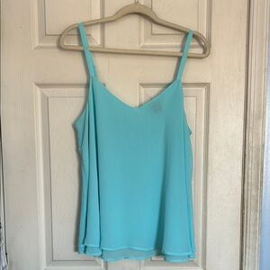 Torrid light blue chiffon v neck cami size medium